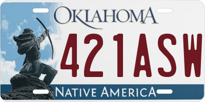 OK license plate 421ASW