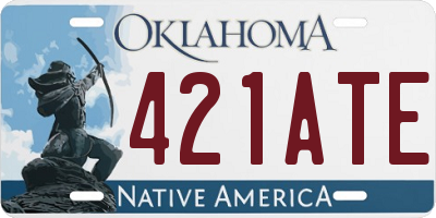 OK license plate 421ATE