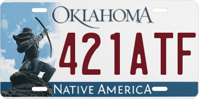 OK license plate 421ATF