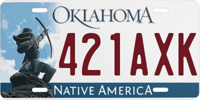 OK license plate 421AXK
