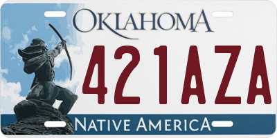 OK license plate 421AZA