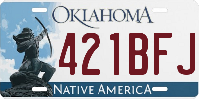 OK license plate 421BFJ