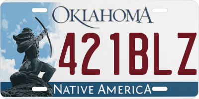 OK license plate 421BLZ