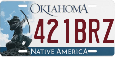 OK license plate 421BRZ