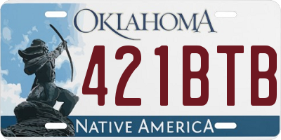 OK license plate 421BTB