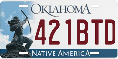 OK license plate 421BTD