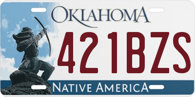 OK license plate 421BZS