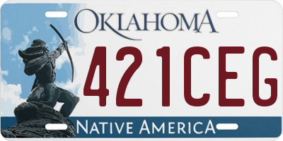 OK license plate 421CEG