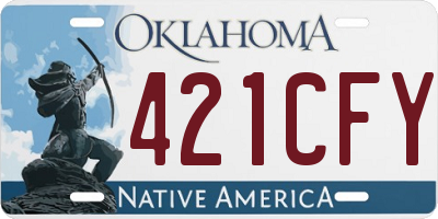 OK license plate 421CFY