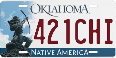 OK license plate 421CHI