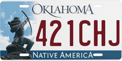 OK license plate 421CHJ
