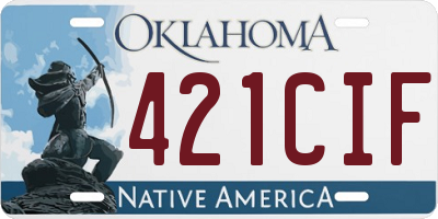 OK license plate 421CIF