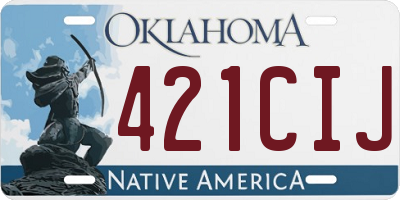 OK license plate 421CIJ