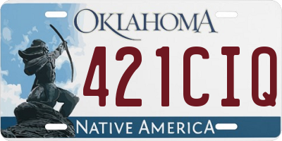 OK license plate 421CIQ