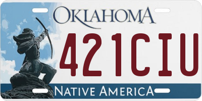 OK license plate 421CIU