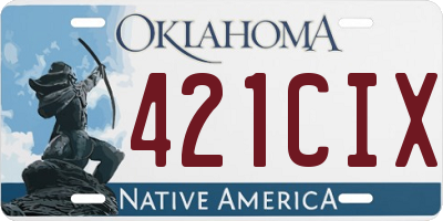 OK license plate 421CIX
