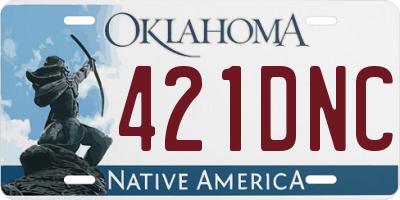 OK license plate 421DNC