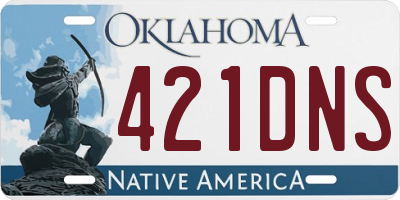 OK license plate 421DNS