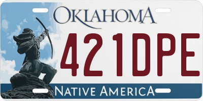OK license plate 421DPE