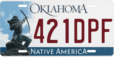 OK license plate 421DPF