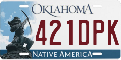 OK license plate 421DPK