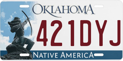 OK license plate 421DYJ