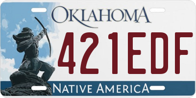 OK license plate 421EDF