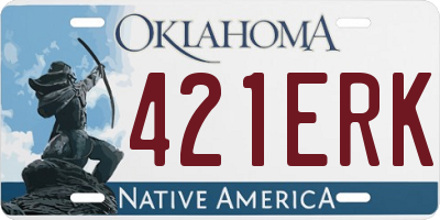 OK license plate 421ERK
