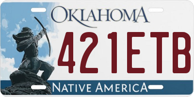 OK license plate 421ETB