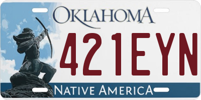OK license plate 421EYN
