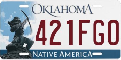 OK license plate 421FGO