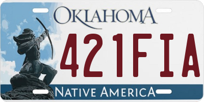 OK license plate 421FIA