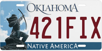 OK license plate 421FIX