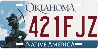 OK license plate 421FJZ