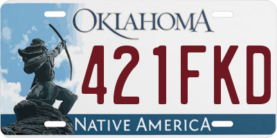 OK license plate 421FKD