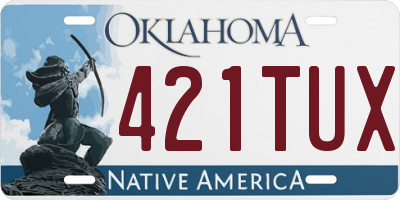 OK license plate 421TUX