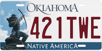 OK license plate 421TWE