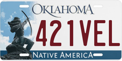 OK license plate 421VEL