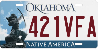 OK license plate 421VFA