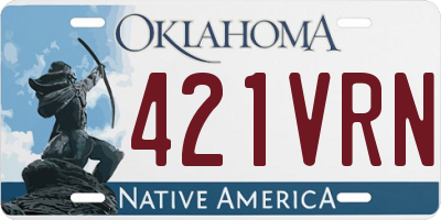 OK license plate 421VRN