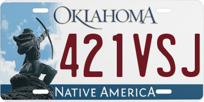 OK license plate 421VSJ