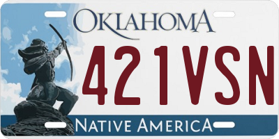 OK license plate 421VSN