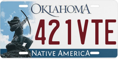 OK license plate 421VTE