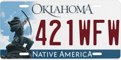 OK license plate 421WFW