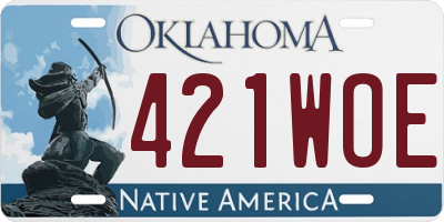 OK license plate 421WOE