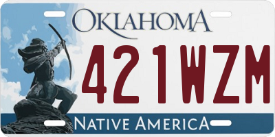 OK license plate 421WZM
