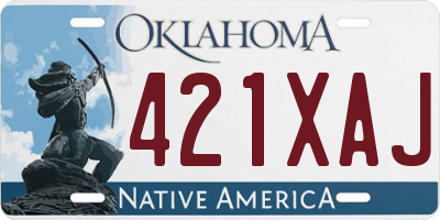 OK license plate 421XAJ