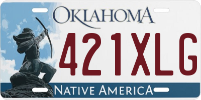 OK license plate 421XLG