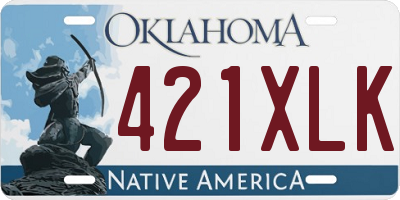 OK license plate 421XLK