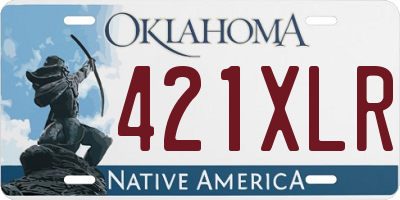 OK license plate 421XLR